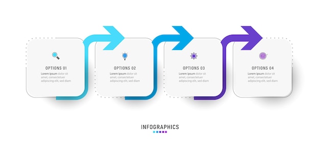 Modèle De Conception Infographique Avec 4 Options Ou étapes.