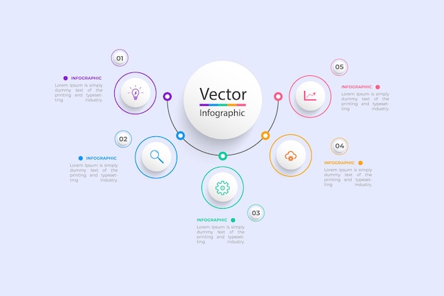 Modèle De Conception Infographique Avec 5 Options Ou étapes