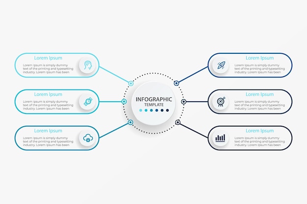 Modèle De Conception Infographique Avec 6 Options Ou étapes