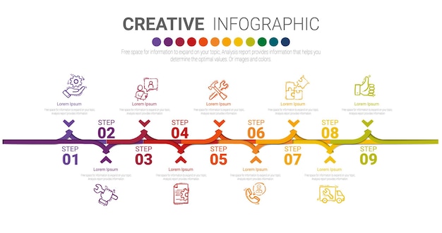 Modèle De Conception Infographique Avec 9 Options