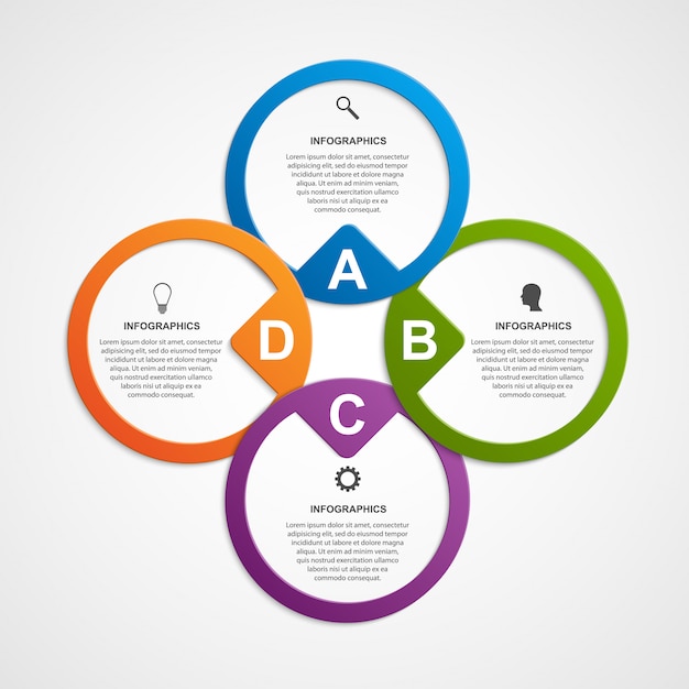 Modèle De Conception Infographique Cercle Abstrait.