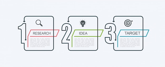 Modèle De Conception Infographique De Chronologie Avec Structure Par étapes. Concept D'entreprise Avec 3 Pièces D'options Ou étapes. Schéma Fonctionnel, Graphique D'information, Bannière De Présentations, Flux De Travail.