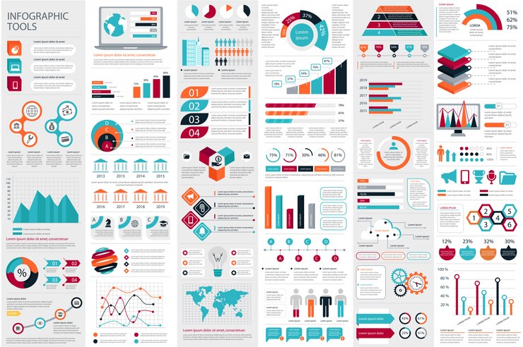 Modèle de conception infographique éléments visualisation de données vecteur
