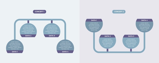 Modèle de conception infographique d'entreprise en 4 étapes avec boîte de textes ou de citations