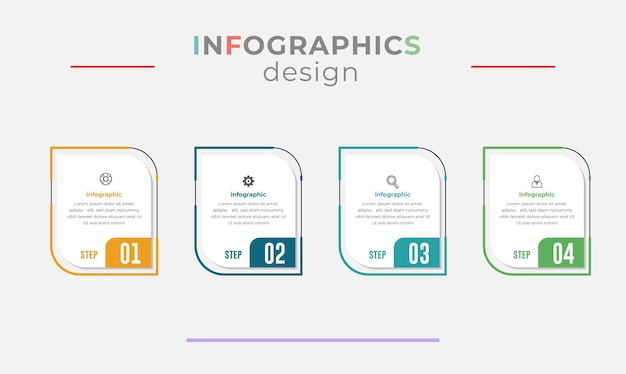 Modèle De Conception Infographique D'entreprise Avec 4 Options Ou étapes Illustration Vectorielle.