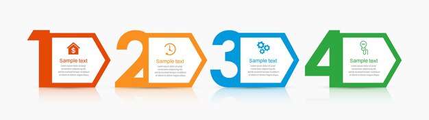 Modèle De Conception Infographique D'entreprise Avec 4 Options Ou étapes