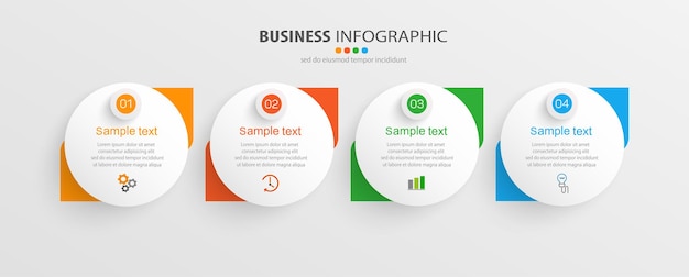 Modèle De Conception Infographique D'entreprise Avec 4 Options Ou étapes