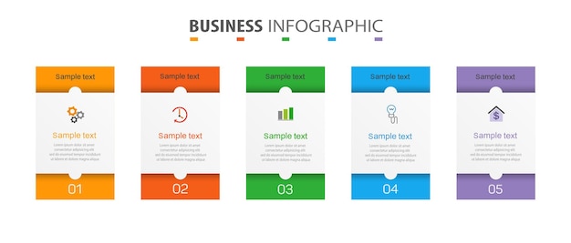 Modèle De Conception Infographique D'entreprise Avec 5 Options