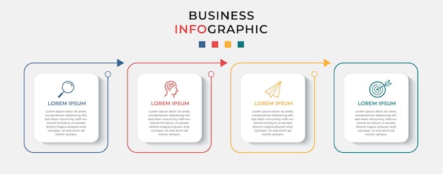 Modèle De Conception Infographique D'entreprise Avec Des Icônes Et 4 Quatre Options Ou étapes.