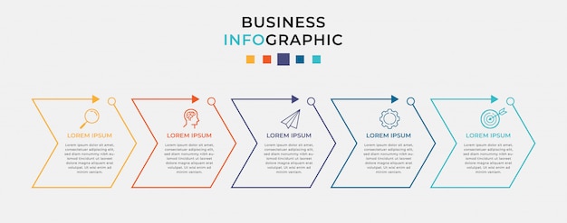 Modèle De Conception Infographique D'entreprise Avec Des Icônes Et 5 Cinq Options Ou étapes.