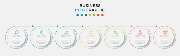 Modèle De Conception Infographique D'entreprise Avec Des Icônes Et Des Options