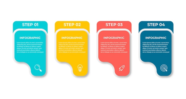 Modèle De Conception Infographique D'entreprise De Présentation 4 étapes