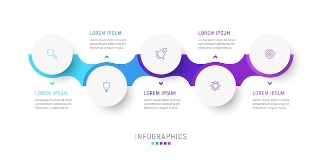 Modèle De Conception Infographique Avec Des Icônes Et 5 Options Ou étapes.