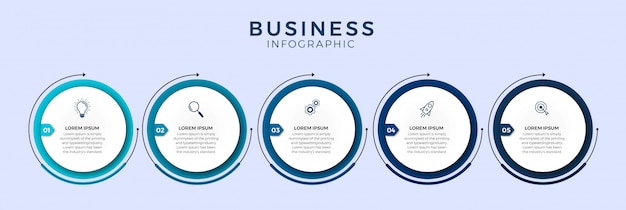 Modèle De Conception Infographique Avec Icônes Et 5 Options