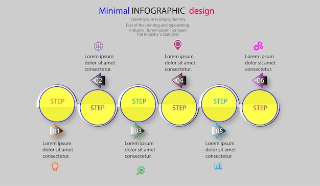 Modèle De Conception Infographique Avec Icônes Et 6