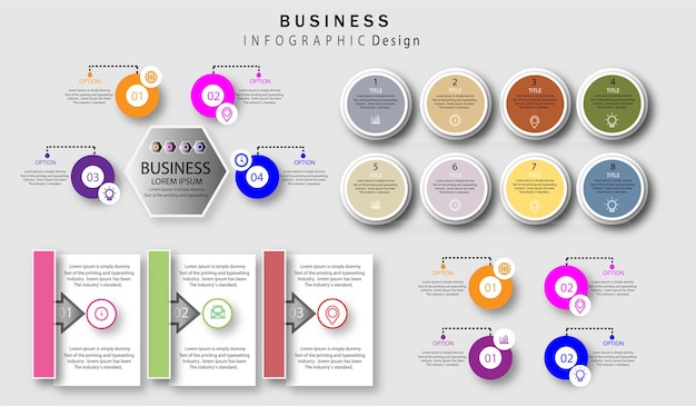 Vecteur modèle de conception infographique avec icônes et 6