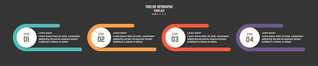 Modèle de conception infographique et icônes marketing Concept d'entreprise avec 4 options
