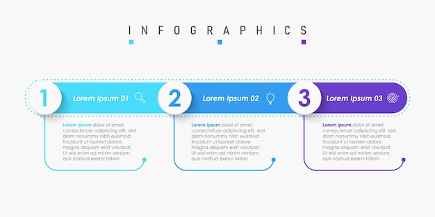 Modèle de conception infographique avec icônes et options ou étapes