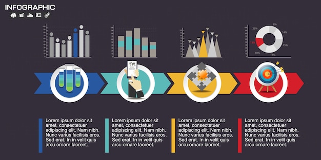 Modèle De Conception Infographique Avec Des Icônes Et Des Options.