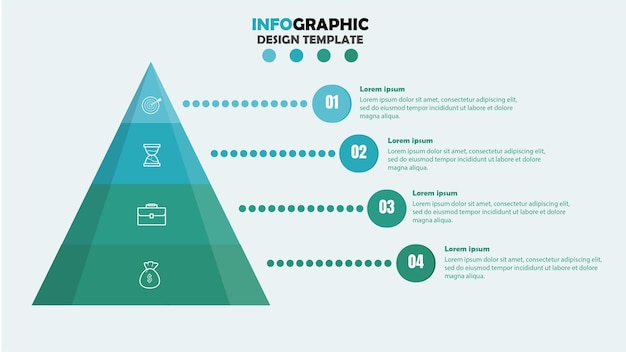 Vecteur modèle de conception infographique pyramide tosca