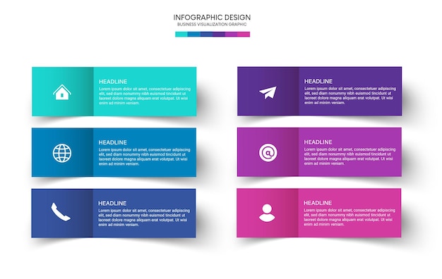 Modèle de conception infographique de visualisation d'entreprise avec options, étapes ou processus. Peut être utilisé pour