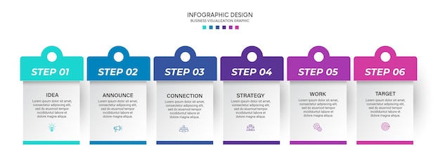 Modèle De Conception Infographique De Visualisation D'entreprise Avec Options, étapes Ou Processus. Peut être Utilisé Pour