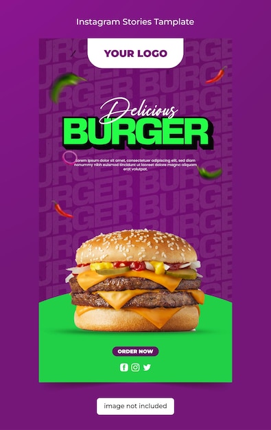 Modèle De Conception Instastory Burger