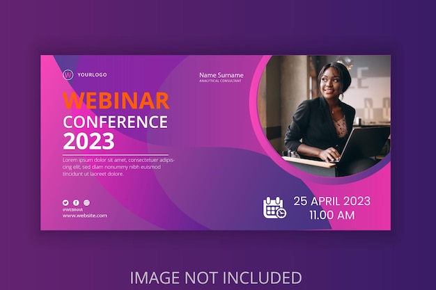Vecteur modèle de conception d'invitation de bannière de webinaire