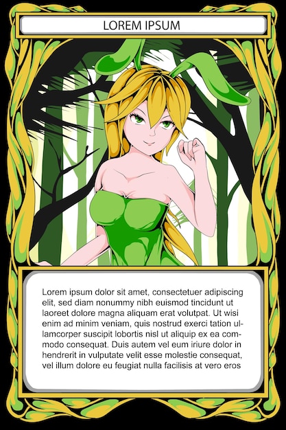 modèle de conception de jeu de cartes anime