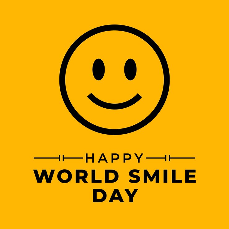 Vecteur modèle de conception de la journée mondiale du sourire illustration vectorielle conception de voeux isolé sur fond jaune
