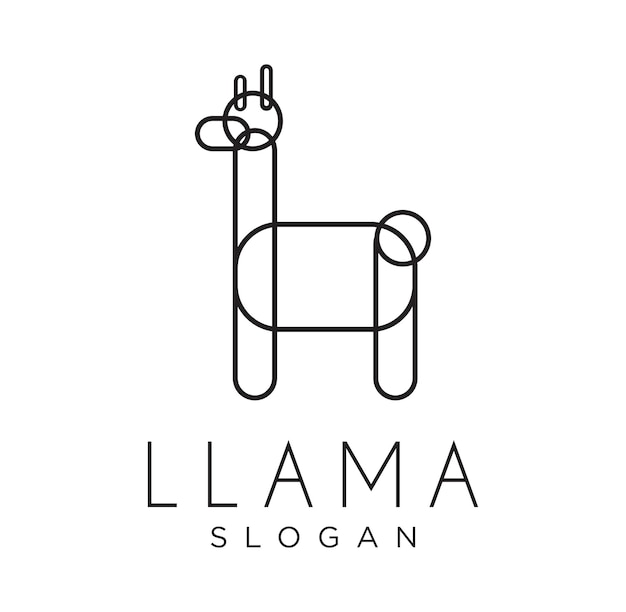 Modèle De Conception Linéaire De Logo De Lama