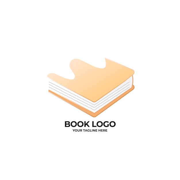 Vecteur modèle de conception de livre de logo simple avec logo de style plat de dessin animé