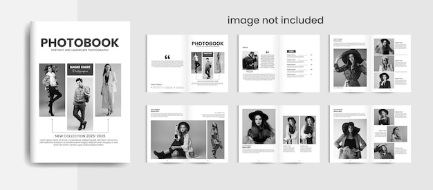Modèle de conception de livre de photos vectoriel ou de conception de portefeuille