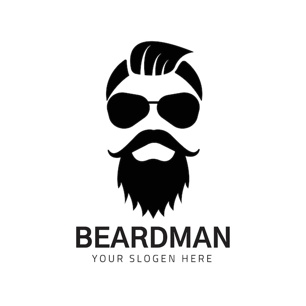 Modèle de conception de logo abstrait Beardman
