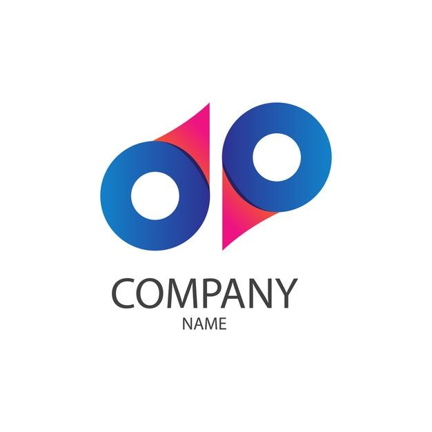 Modèle de conception de logo abstrait ou modèle de logo de lettre D et P