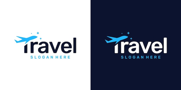 Vecteur modèle de conception de logo d'agence de voyage logo mot-symbole voyage avec avion design graphique illustration vectorielle symbole icône créative