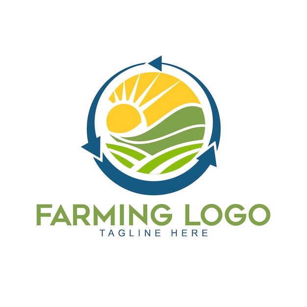 Vecteur modèle de conception de logo d'agriculture agricole