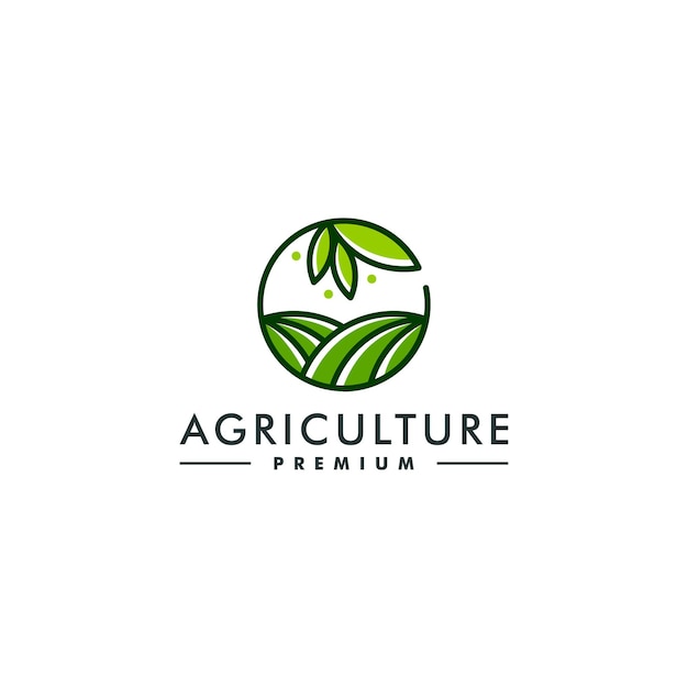 Modèle De Conception De Logo De L'agriculture. Vecteur De Logo De Symbole De Ferme