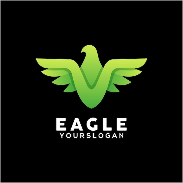 Modèle de conception de logo aigle coloré