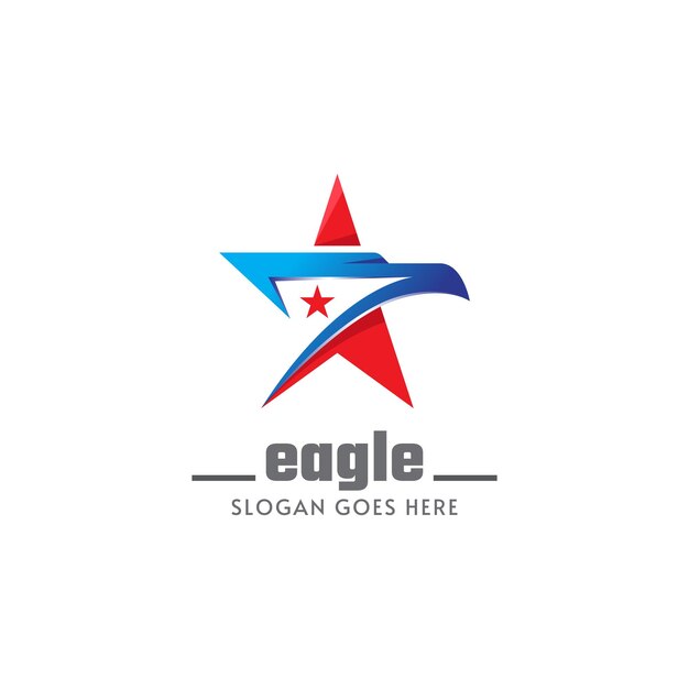 Modèle De Conception De Logo Aigle Et étoile