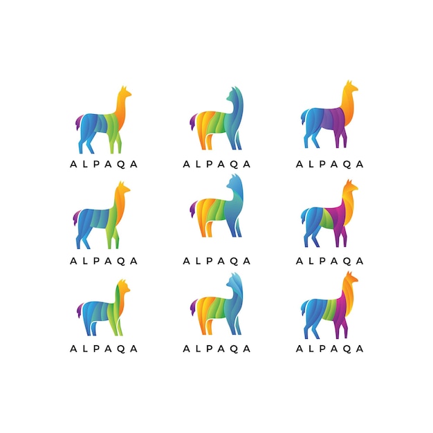 Modèle De Conception De Logo D'alpaga