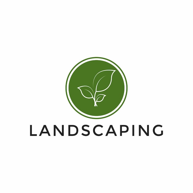 Modèle de conception de logo d'aménagement paysager simple