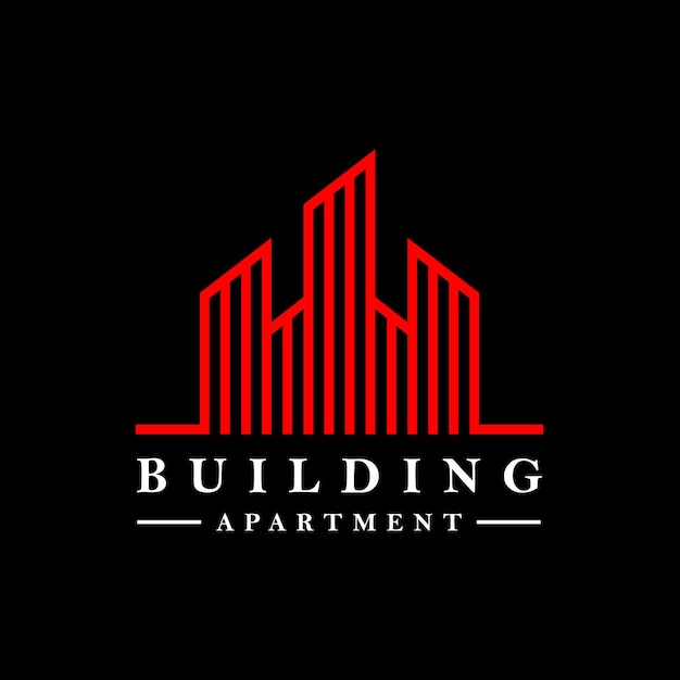 Modèle de conception de logo d'appartement de bâtiment immobilier