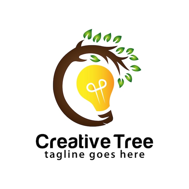 Vecteur modèle de conception de logo d'arbre créatif