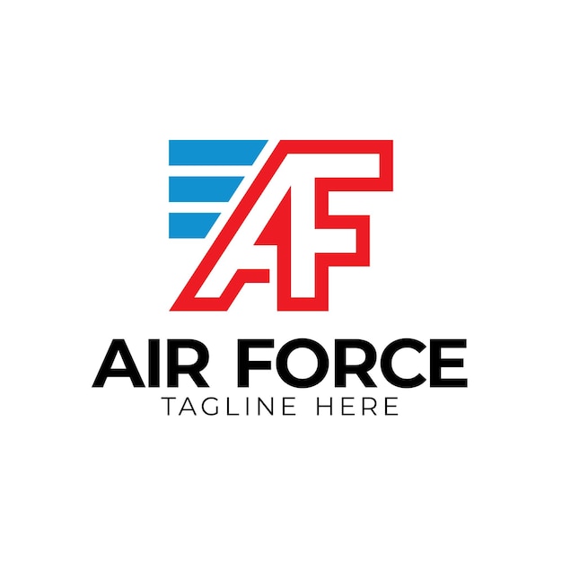 Vecteur modèle de conception de logo de l'armée de l'air lettre af