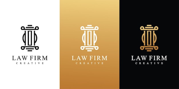 Vecteur modèle de conception de logo d'avocat de style pilier