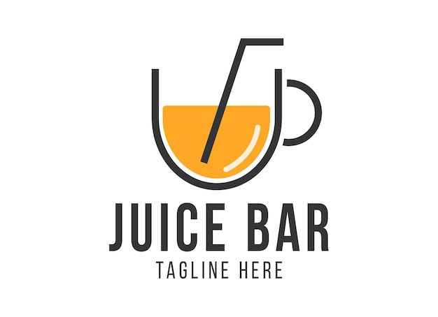 Modèle De Conception De Logo De Bar à Fruits Et Jus De Fruits Frais