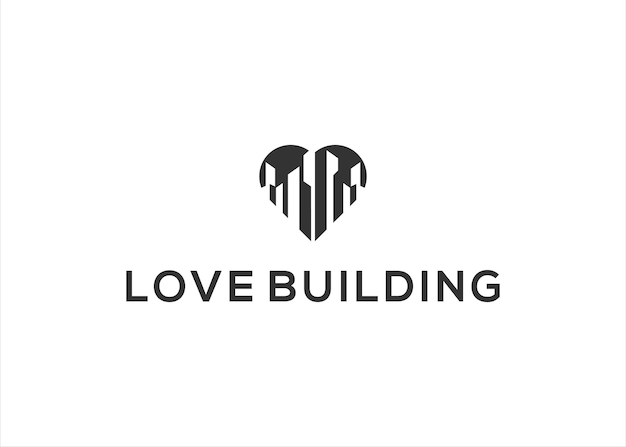 Modèle De Conception De Logo De Bâtiment D'amour