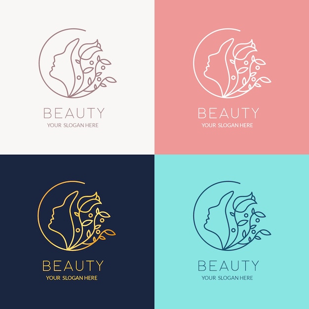 Vecteur modèle de conception de logo de beauté