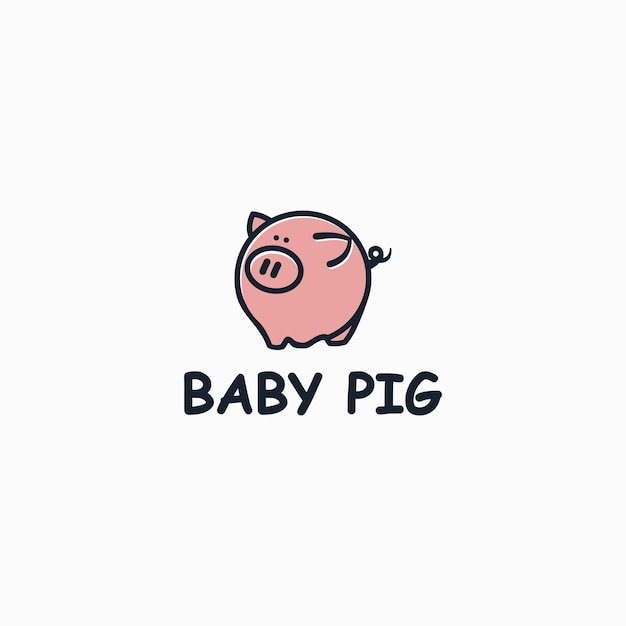 Modèle De Conception De Logo Bébé Cochon